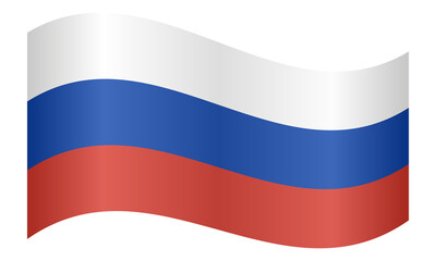 Wall Mural - Flag of Russia waving on white background