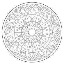 Coloring Space Round Ornament