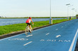 © WS Films - Bฺlue bicycle lane at Suvarnabhumi Airport in Bangkok ,Thailan