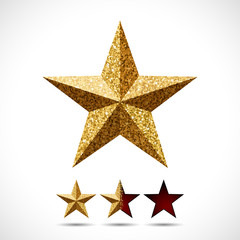 Wall Mural - star with glitter texture and rating template
