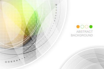 Poster - Abstract vector futuristic background. Green and orange glow.