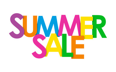 Poster - SUMMER SALE Multicoloured Overlapping Vector Letters 