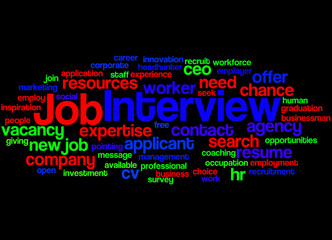 Wall Mural - Job Interview, word cloud concept 3