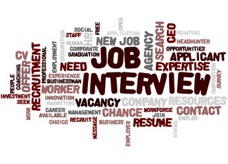 Sticker - Job Interview, word cloud concept 6