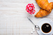Coffee and Croissant with Copy Space