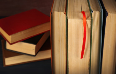 Canvas Print - Pile of books, close-up