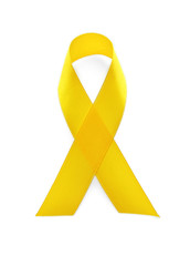 Sticker - Yellow awareness ribbon on light background