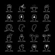 © milosdizajn - Mind Icons Set - Isolated On Black Background - Vector Illustration, Graphic Design. For Web, Websites, Print, Presentation Templates, Mobile Applications And Promotional Materials