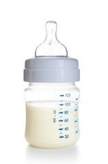Fototapete - Baby milk bottle, isolated on white