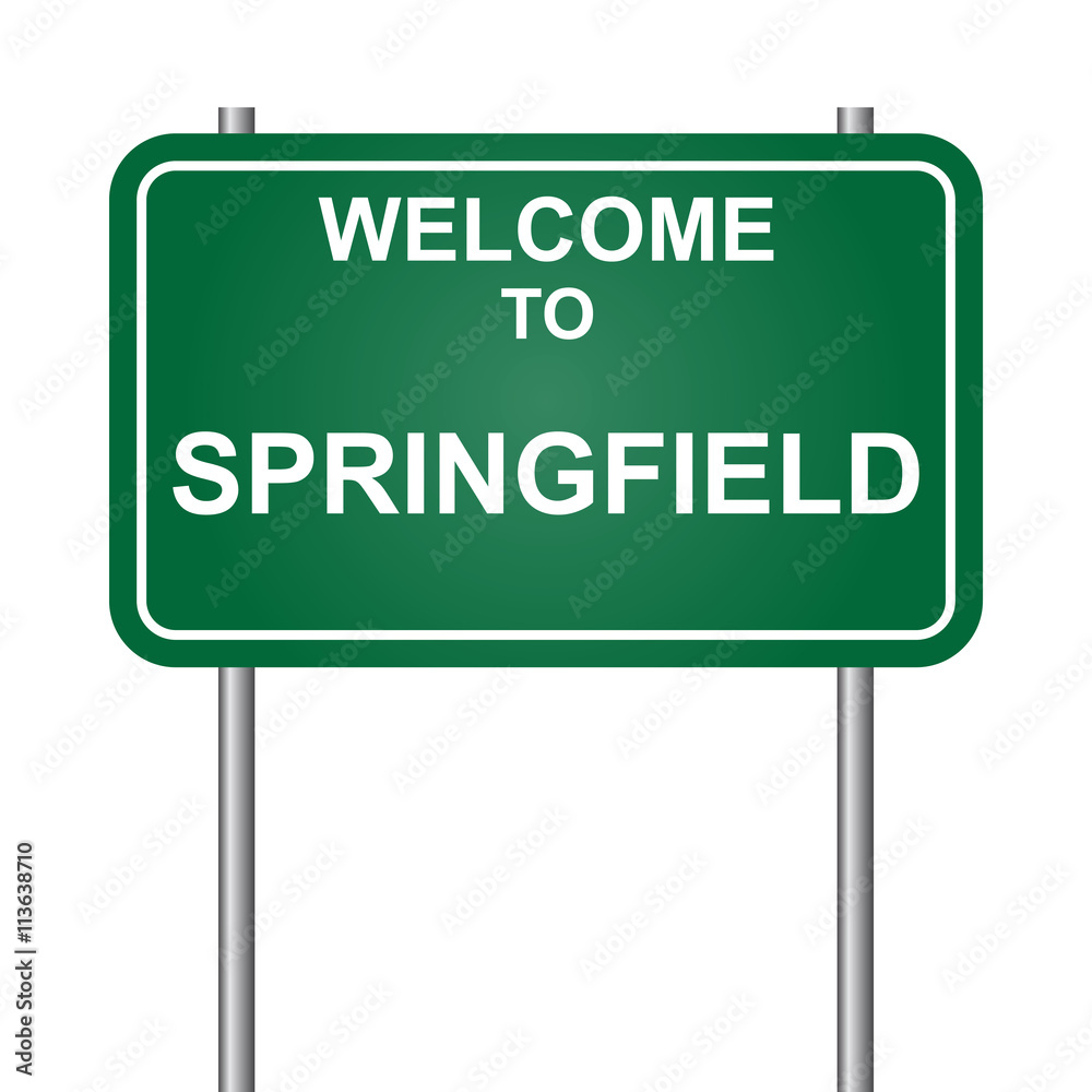 Springfield Sign Coloring Page Welcome to Springfield, green signal vector Stock Vector | Adobe Stock