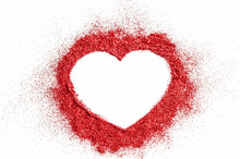 Red Glitter Heart Shape