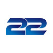 Simple Numbers Logo Vector Blue 22
