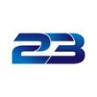Simple Numbers Logo Vector Blue 23