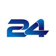 Simple Numbers Logo Vector Blue 24