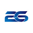 Simple Numbers Logo Vector Blue 26