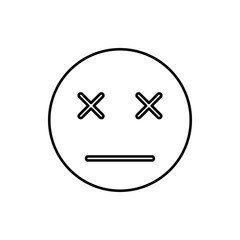 Poster - Dead emoticon icon, outline style
