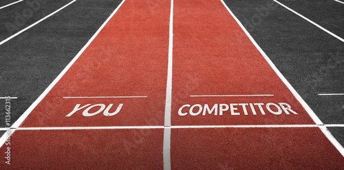 Fotografía Run Track at Stadium with You Word and Competitor Word