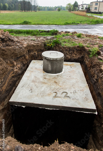 insert concrete septic septic tank Stock Photo | Adobe Stock