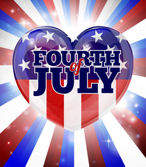 Wall Mural - Fourth of July Independence Day Heart Design