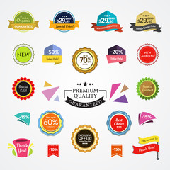 Canvas Print - promotional badges and sale tags. promotional badges and sale tags for your designs, such us for onl