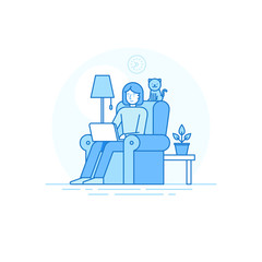 Poster - Home office and remote creative team member - outsource and free