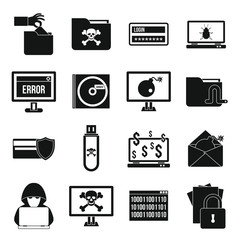 Poster - criminal activity icons set, simple style