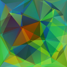 Abstract Background Consisting Of Green, Blue, Brown Triangles,