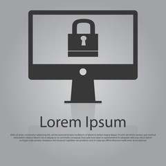 Poster - Vector icon of computer lock icon