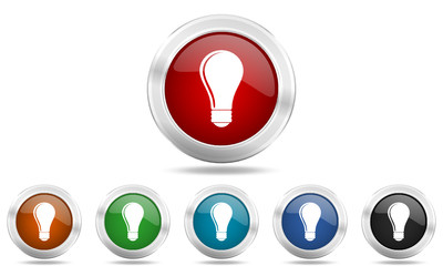 Poster - Web glossy colored vector energy icon set