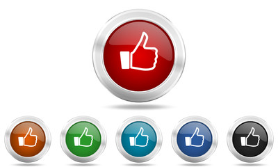 Poster - Web glossy colored vector like icon set
