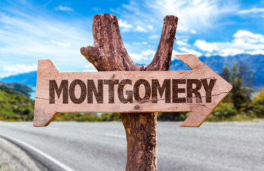 Wall Mural - Montgomery wooden sign in a road