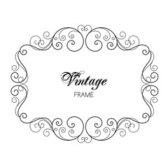 Wall Mural - Vintage calligraphy frame