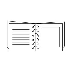 Poster - Book on spirals icon, outline style