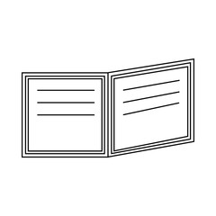 Poster - Open book with text icon, outline style