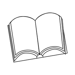 Poster - Open book icon, outline style