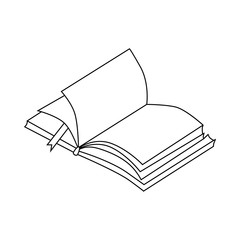 Poster - Book with bookmark icon, outline style