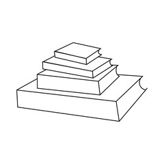 Poster - Stack of books icon, outline style