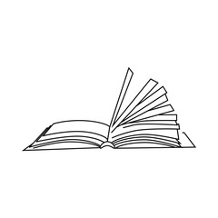 Poster - Book with turn over pages icon, outline style