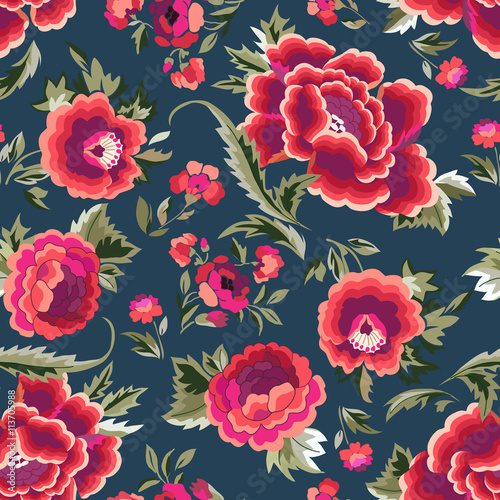 Fotografija Manton shawl - Spanish Floral Print - seamless background