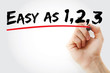 © dizain - Hand writing Easy as 1 2 3 with marker, business concept background