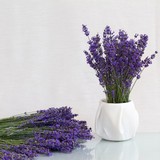 Fototapeta Lawenda - Bouquet of fresh lavender on the table