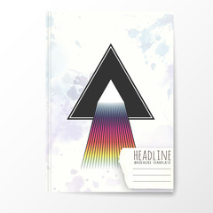 Wall Mural - Notebook template with abstract triangle cover. 