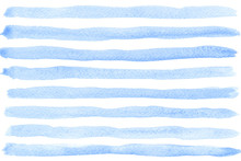 Blue Watercolor Striped Background 