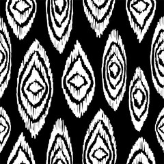 Wall Mural - Black and white seamless pattern with boho shapes