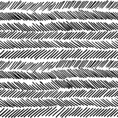 Wall Mural - Stripe black and white boho retro seamless pattern