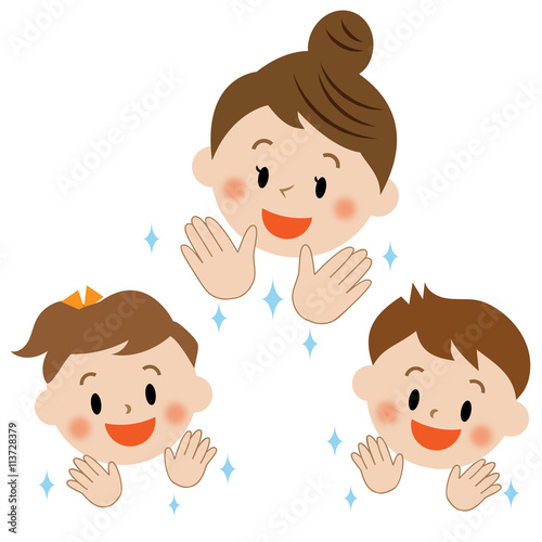 お母さんと子供 手洗い ピカピカ Stock イラスト Adobe Stock