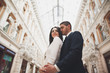 © olegparylyak - Loving couple posing in the old town