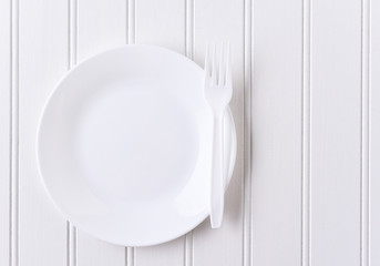 White Plate and Fork