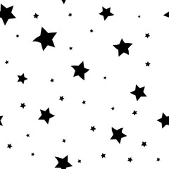 Wall Mural - star seamless pattern. hand drawn retro background. chaotic elements. cartoon abstract shape texture