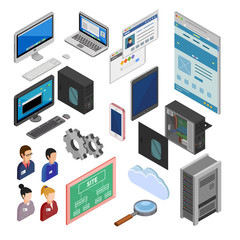 isometric development icons